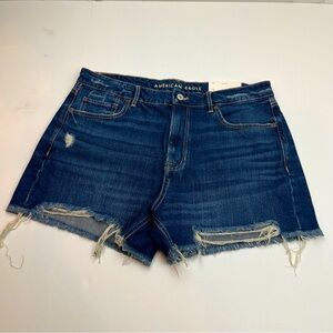 American Eagle Tomgirl Womens Size‎ 14 32W Dark Wash Blue Jean Shorts NEW